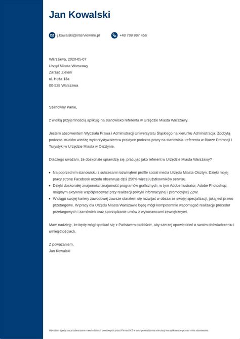 list wzór.